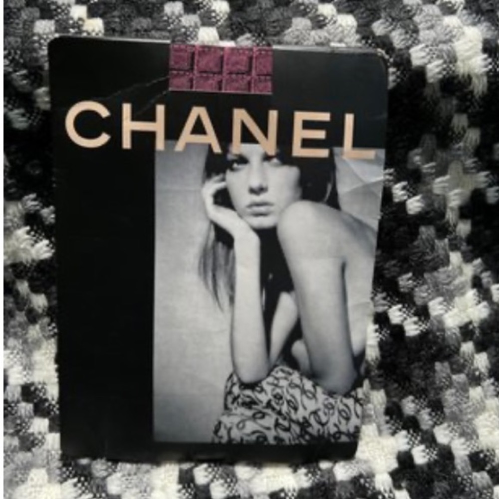 Chanel Pink/black Fancy Tights Size 4